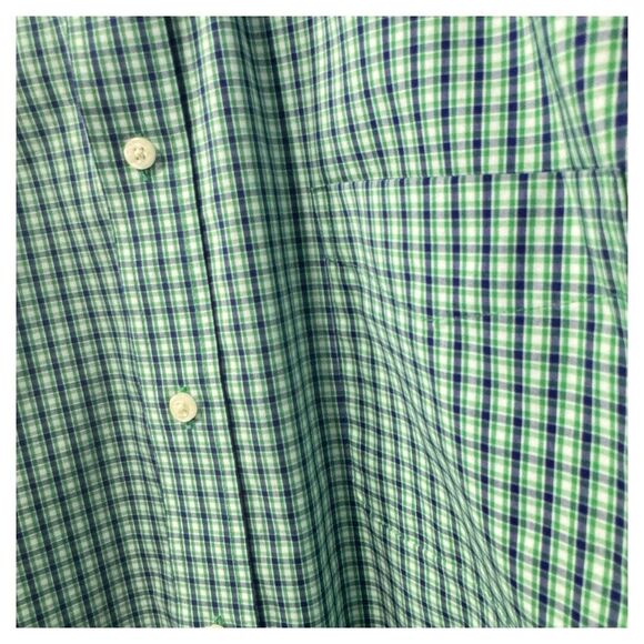 Lauren Ralph Lauren Fitted Non-Iron‎ Pure Cotton Green Micro Check 34/35(XL) - Picture 2 of 4